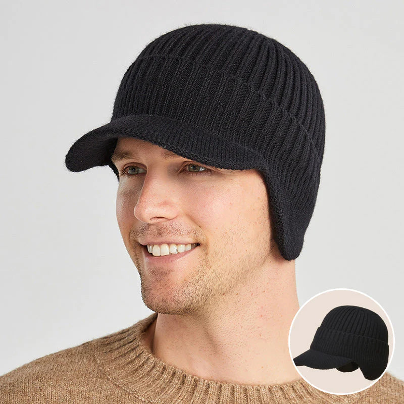 Ideales Geschenk - Elastische warme Strickmütze mit Ohrenschutz für das Reiten im Freien