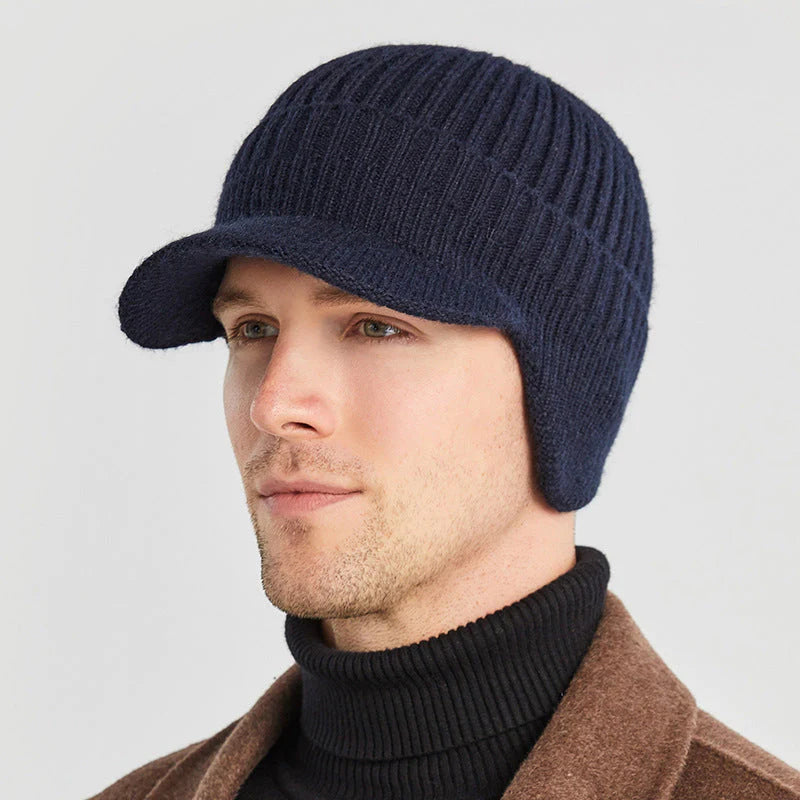 Ideales Geschenk - Elastische warme Strickmütze mit Ohrenschutz für das Reiten im Freien