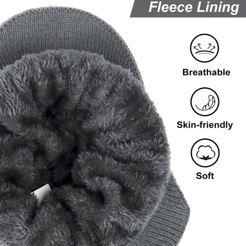 Ideales Geschenk - Elastische warme Strickmütze mit Ohrenschutz für das Reiten im Freien