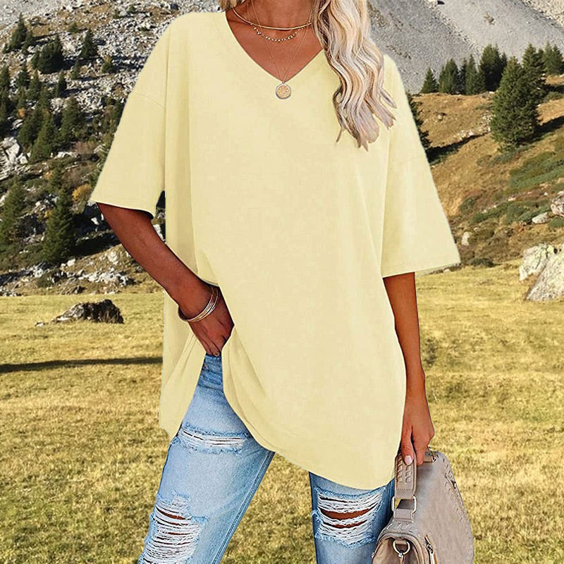 ✨ Zeitlich begrenztes Angebot ✨-Lässiges Damen-T-Shirt mit V-Ausschnitt