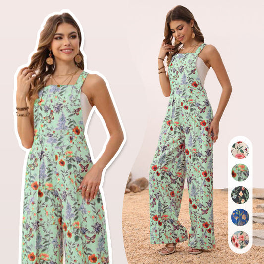 🌸💖Lässige, lockere, weit geschnittene Jumpsuits mit Blumenmuster