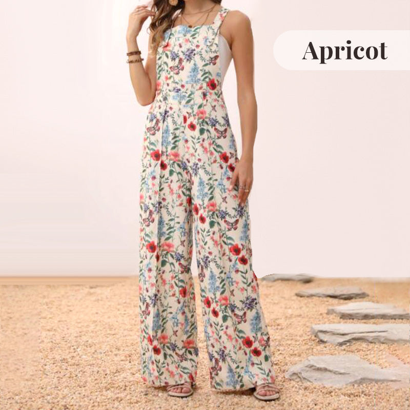 🌸💖Lässige, lockere, weit geschnittene Jumpsuits mit Blumenmuster