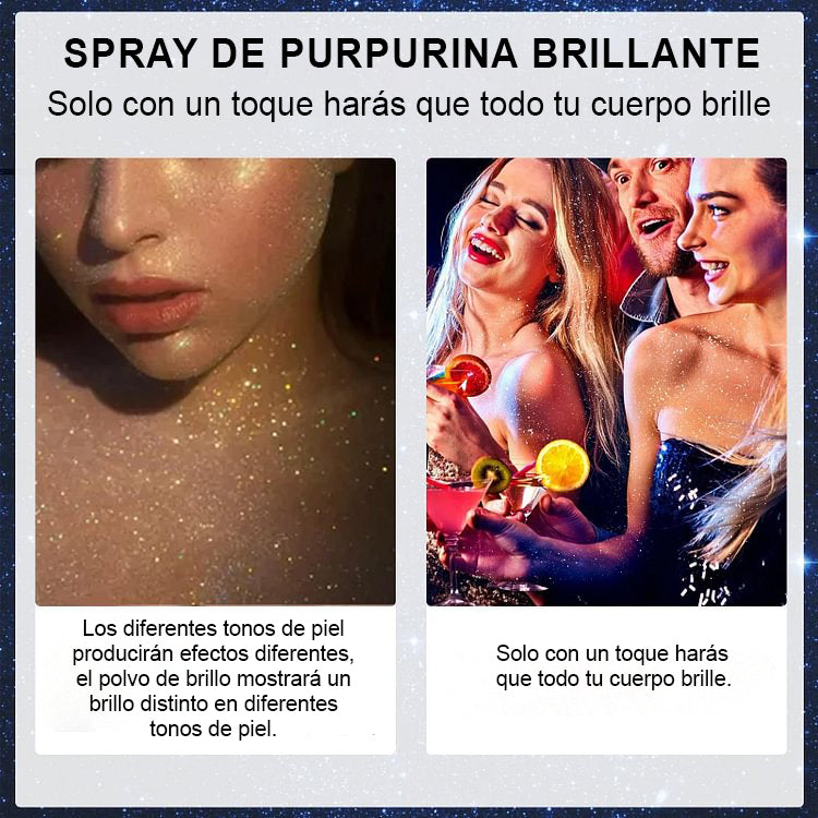 Wasserfestes Spray mit Glitter für Haare und Kleidung bei Bühnenpartys