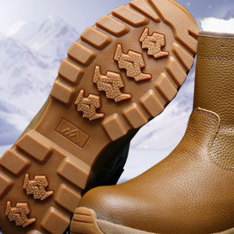 Plush Lining Warm Leather Snow Boots