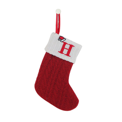 Cozy Knit Socks, Embroidered Candy Gift Bag, Letter Christmas Stocking - Perfect for the Little Ones!