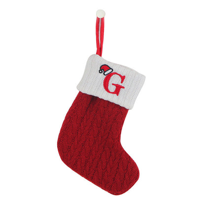 Cozy Knit Socks, Embroidered Candy Gift Bag, Letter Christmas Stocking - Perfect for the Little Ones!