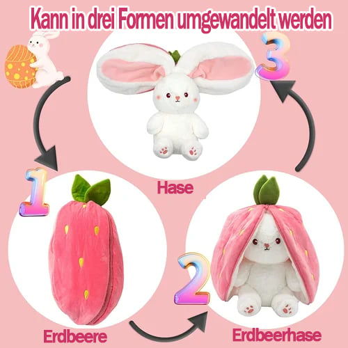 🍓🍓Erdbeerhase verwandelt sich in ein kleines Kaninchen🎀 Fruchtpuppen-Plüschtier🐰🐰