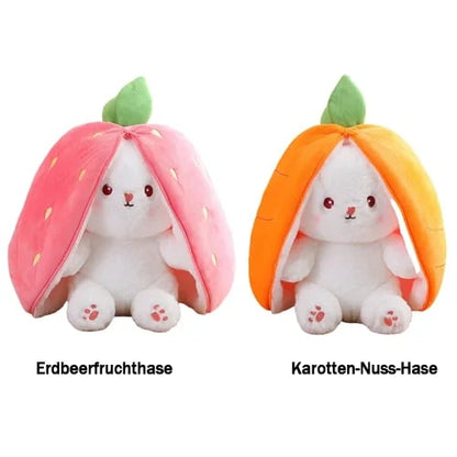 🍓🍓Erdbeerhase verwandelt sich in ein kleines Kaninchen🎀 Fruchtpuppen-Plüschtier🐰🐰