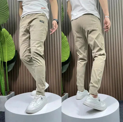 Hochelastische Skinny-Cargohose mit mehreren Taschen für Herren👖