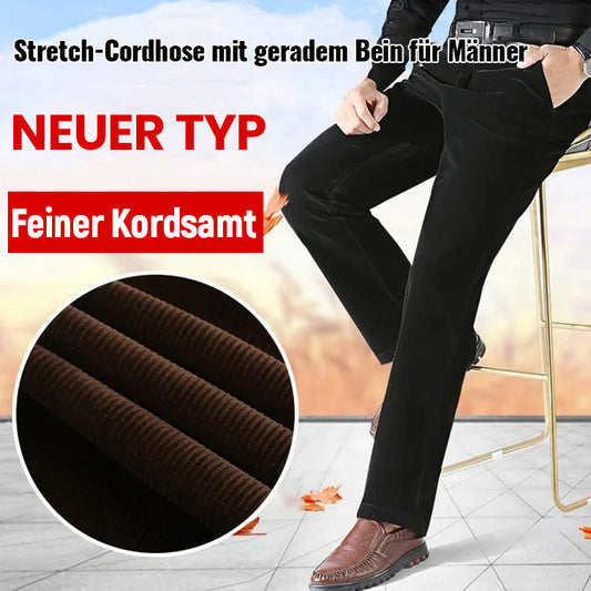 Gerade lange Herrenhose aus dehnbarem Cord