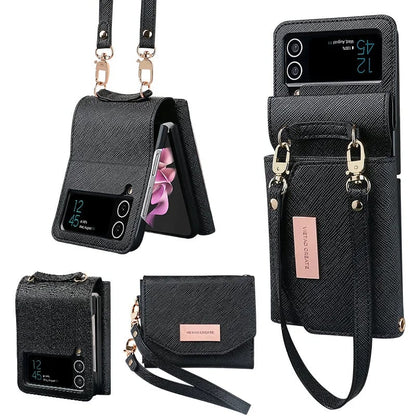 Faltbare Handyhülle im Geldbörsen-Stil aus Leder für Samsung Flip3 5G/ Flip4