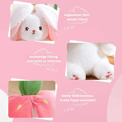 🍓🍓Erdbeerhase verwandelt sich in ein kleines Kaninchen🎀 Fruchtpuppen-Plüschtier🐰🐰