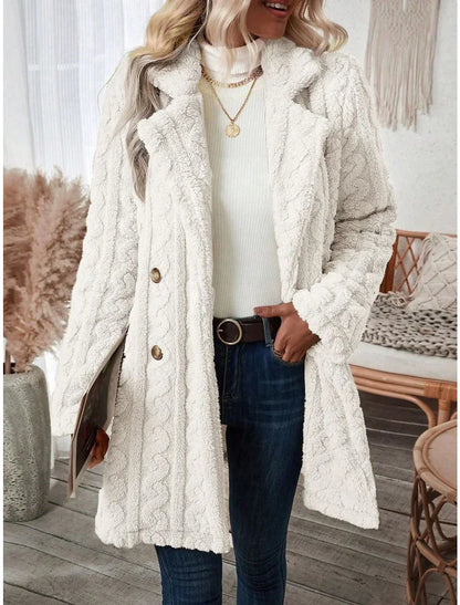 🔥Rabatt49% 🔥Versandkosten inklusive 🔥Sherpa-Jacke, zweireihige Flanell-Winterjacke für Damen.