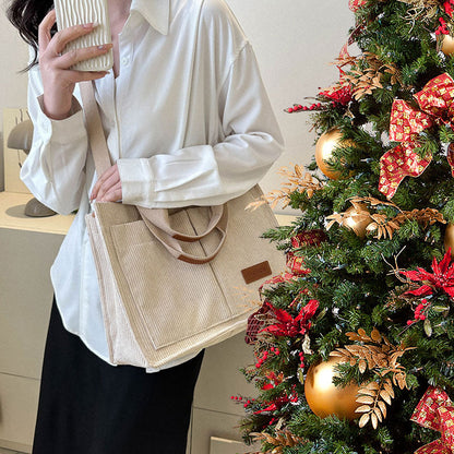 🎅🎄Christmas Early Sale 40% OFF🎄Corduroy Large Capacity Shoulder & Handbag