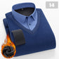 [Geschenk für Männer] Warmes Langarmhemd für Männer Falsches 2-Teiliges Hemd