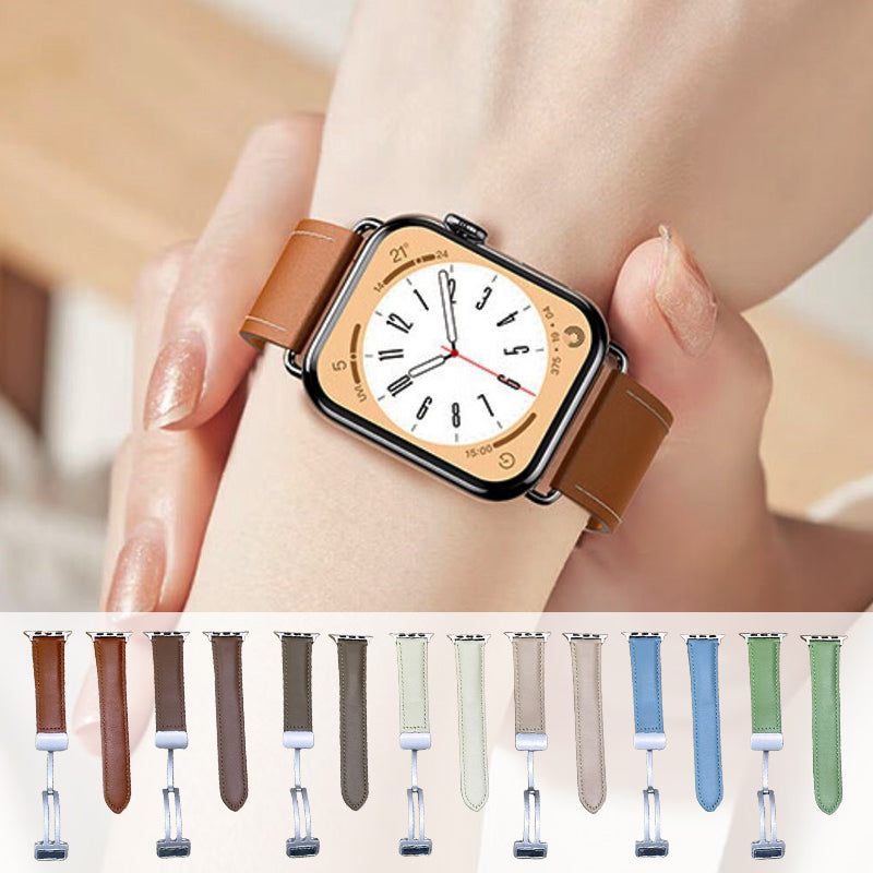 Exquisite Geschenke - Mode Magnetische Faltschließe Hochwertige Leder Smart Watch Band