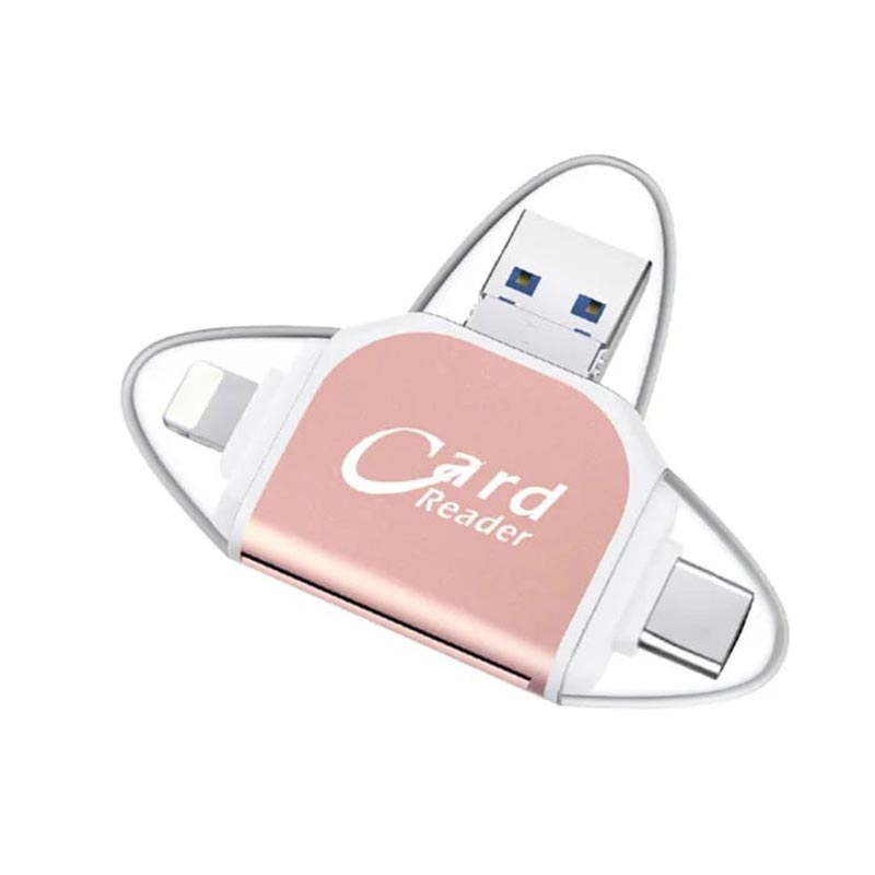 📲4-in-1 multifunction card reader with multiple connections